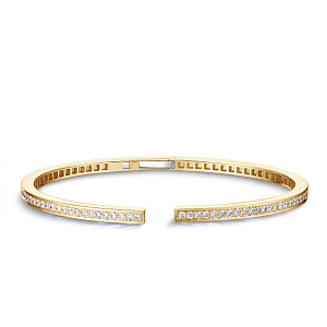 Браслет декоративный из желтого золота с бриллиантами