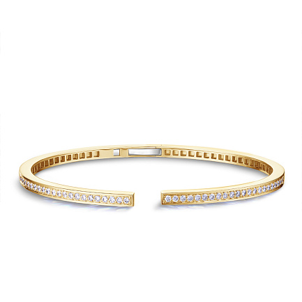 Браслет декоративный из желтого золота с бриллиантами