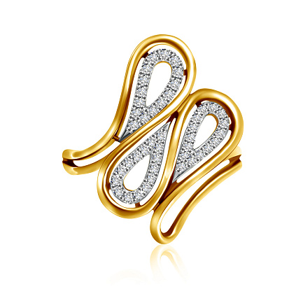 Кольцо из желтого золота с бриллиантами