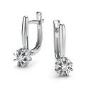 Серьги с английским замком из белого золота с бриллиантами