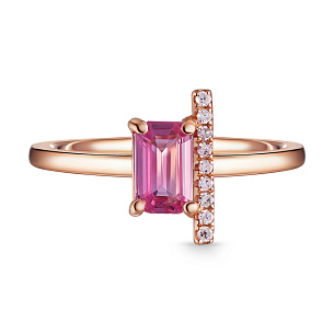 Кольцо из красного золота с сапфиром