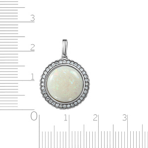 Подвеска из белого золота с бриллиантами, опалом