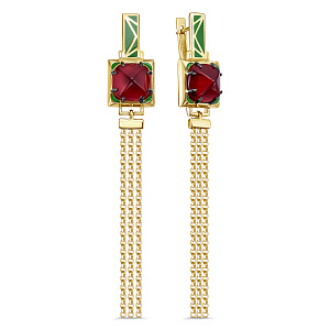 Серьги с английским замком из серебра с алпанитами