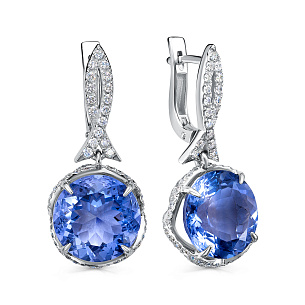 Серьги с английским замком из белого золота