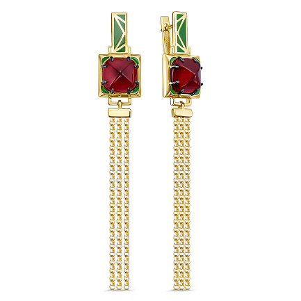 Серьги с английским замком из серебра с алпанитами