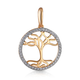 Подвеска из красного золота с фианитом