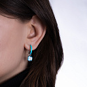 Серьги с английским замком из серебра с топазом