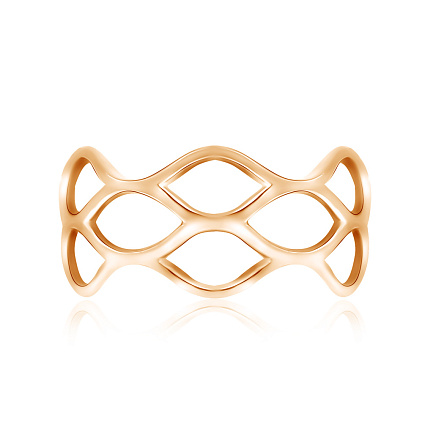 Кольцо из красного золота с фианитами Сваровски