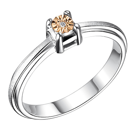 Кольцо из серебра с бриллиантом