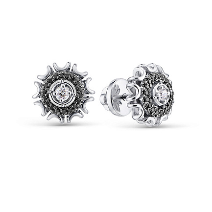 Серьги из белого золота с бриллиантами