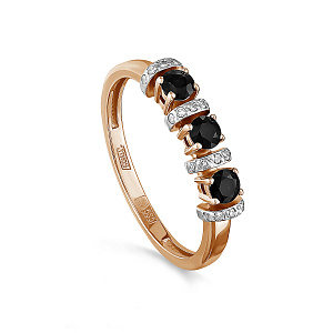 Кольцо из красного золота с бриллиантами