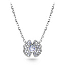 Колье из белого золота с бриллиантами, плетение якорное