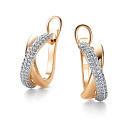 Серьги с английским замком из красного золота с бриллиантами