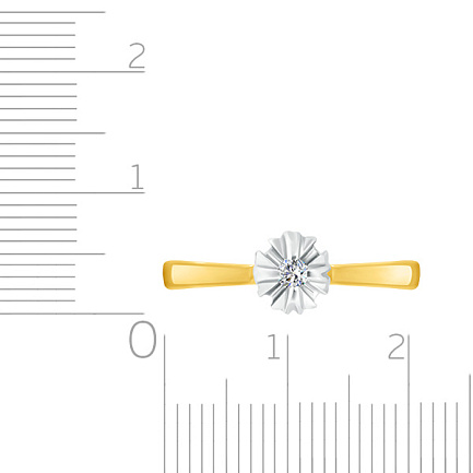 Кольцо из желтого золота с бриллиантом