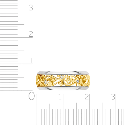 Кольцо обручальное из желтого золота с бриллиантами