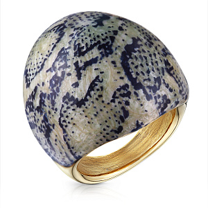 Кольцо из серебра с позолотой, эмалью