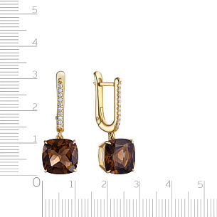 Серьги с английским замком из желтого золота