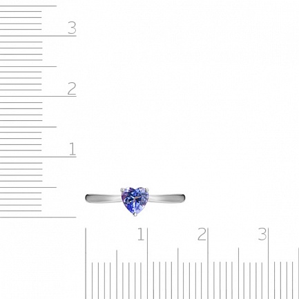 Кольцо из белого золота с танзанитом