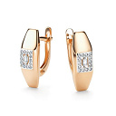 Серьги с английским замком из красного золота с бриллиантами