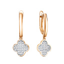 Серьги с английским замком из серебра с фианитами