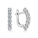 Серьги с английским замком из белого золота с бриллиантами