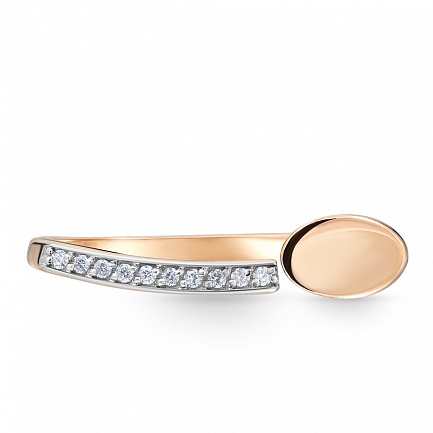 Кольцо из красного золота с фианитом