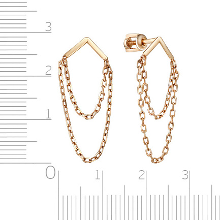 Пусеты из красного золота