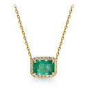 Колье из желтого золота с бриллиантами, плетение якорное