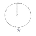 Браслет на ногу декоративный из серебра с фианитом