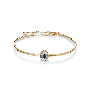 Браслет из красного золота с бриллиантами, сапфиром