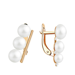 Серьги с английским замком из красного золота