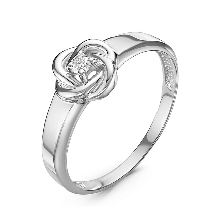 Кольцо из белого золота с бриллиантом