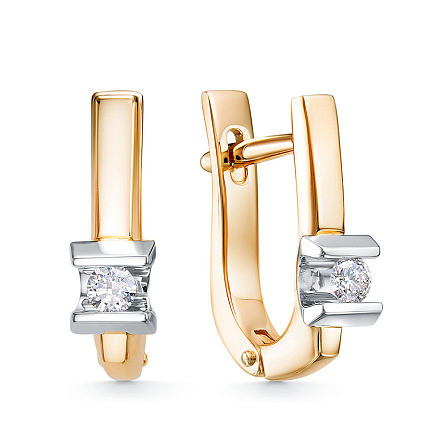 Серьги из красного золота с бриллиантами