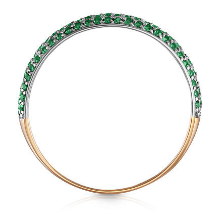 Кольцо из красного золота с изумрудами