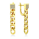 Серьги из желтого золота с фианитом