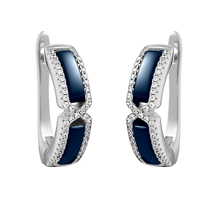 Серьги с английским замком из серебра с керамикой