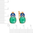 Серьги с английским замком из красного золота с агатом