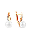 Серьги с английским замком из красного золота