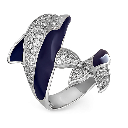 Кольцо из серебра с фианитами