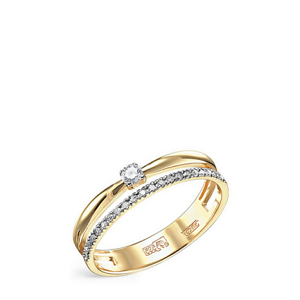 Кольцо из желтого золота с бриллиантами