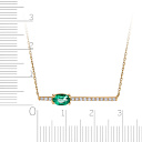 Колье из желтого золота с бриллиантами, плетение якорное