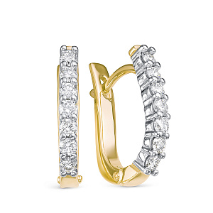 Серьги из желтого золота с бриллиантами