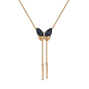 Колье из красного золота с сапфиром