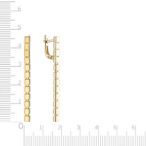 Серьги с английским замком из желтого золота