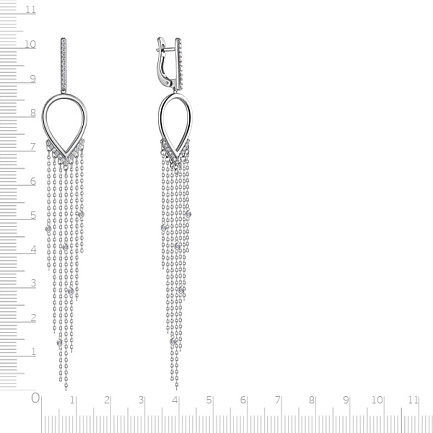 Серьги с английским замком из белого золота с бриллиантами