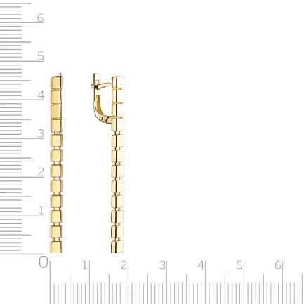 Серьги с английским замком из желтого золота