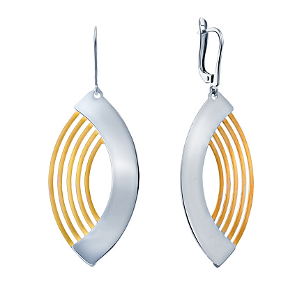 Серьги из серебра с позолотой