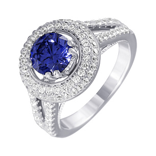 Кольцо из серебра с фианитом