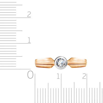 Кольцо из красного золота с бриллиантом