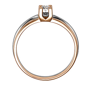 Кольцо из красного золота с бриллиантом